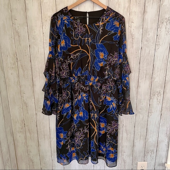 INC Ruffle Sleeve Mesh Party Dress D5 - Picture 2 of 7